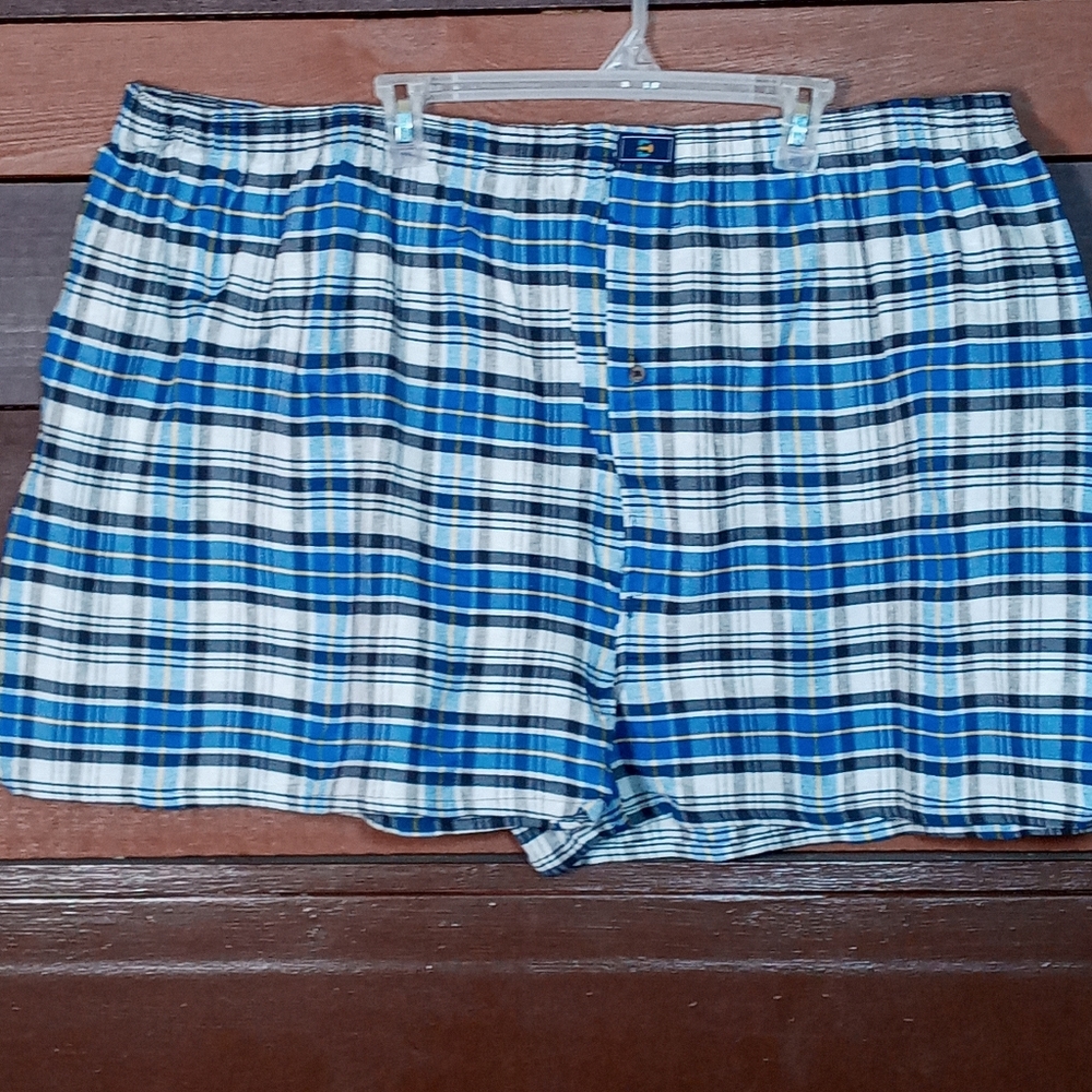 NWOT 5X Big Men's Different Touch Blue Plaid Boxer Shorts